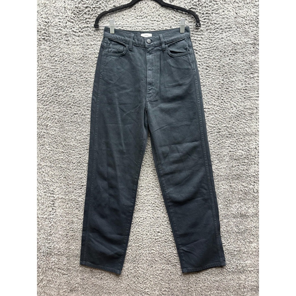 Ozma High Rise Straight Leg Denim Jeans Dark Wash Black Womens Size 26